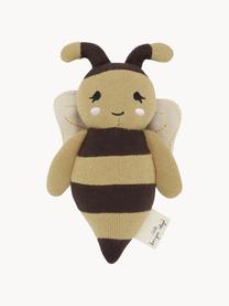 Przytulanka z bawełny Bee, Ochrowy, ciemny brązowy, D 15 cm