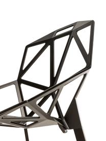 Metalen design stoel Chair One, Gegoten aluminium, gelakt polyester, Zwart, 55 x 82 cm