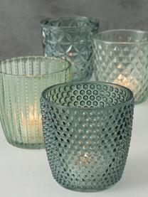 Teelichthalter-Set Marilu, 4er-Set, Glas, Grüntöne, Ø 9 x H 9 cm