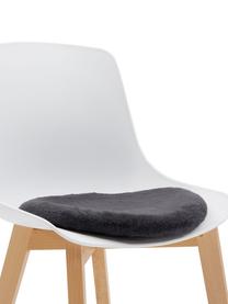 Galette de chaise en fourrure synthétique lisse Mette, Gris foncé