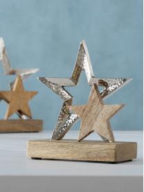 Piezas decorativas estrellas Banja, 2 uds., Plateado, beige, Set de diferentes tamaños