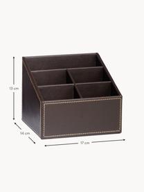 Organiseur bureau en cuir synthétique Storage, Brun, larg. 14 x haut. 13 cm