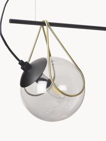 Lampada a sospensione a sfera in vetro Drea, Paralume: vetro, Nero, dorato, Ø 18 x Alt. 150 cm