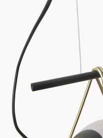 Sklenená guľová závesná lampa Drea, Čierna, odtiene zlatej, Ø 18 x V 150 cm