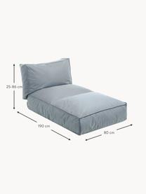 Divanetto da giardino regolabile Stay, Rivestimento: 100% poliestere, resisten, Struttura: acciaio verniciato a polv, Tessuto grigio-blu, Larg. 80 x Prof. 190 cm