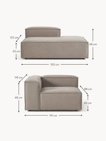 Diván modular Lennon, Tapizado: 100% poliéster Alta resis, Estructura: madera contrachapada de p, Patas: plástico Este producto es, Tejido gris pardo, An 269 x F 119 cm, reposabrazos derecho