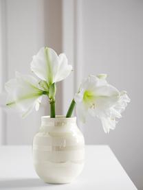 Ručně vyrobená keramická váza Omaggio, V 20 cm, Keramika, Světle béžová, tlumeně bílá, Ø 17 cm, V 20 cm