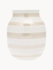 Handgefertigte Keramik-Vase Omaggio, H 20 cm, Keramik, Hellbeige, Off White, Ø 17 x H 20 cm