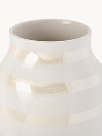 Handgefertigte Keramik-Vase Omaggio, H 20 cm, Keramik, Hellbeige, Off White, Ø 17 x H 20 cm