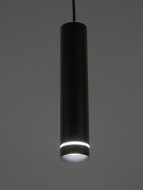 Kleine hanglamp Esca, Lampenkap: gecoat aluminium, Diffuser: acrylglas, Zwart, Ø 6 x H 30 cm