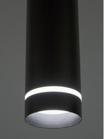 Kleine hanglamp Esca, Lampenkap: gecoat aluminium, Diffuser: acrylglas, Zwart, Ø 6 x H 30 cm