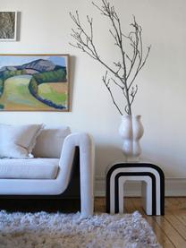 Table d'appoint bois de manguier noir/blanc Lucie, Bois de manguier, enduit, Noir, blanc, larg. 45 x haut. 40 cm