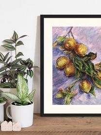 Ingelijste digitale print Lemons On A Branch, Afbeelding: digitale print op papier,, Lijst: gelakt hout, Multicolour, B 43 cm x H 53 cm