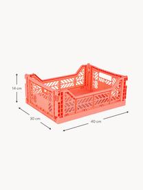 Caisson de rangement pliable Midi, larg. 40 cm, Plastique, Rouge corail, larg. 40 x prof. 30 cm