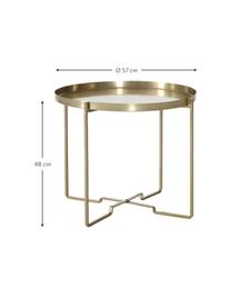 Kulatý kovový odkládací stolek George, Potažený kov, Zlatá, Ø 57 cm, V 48 cm