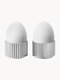 Soportes de huevo de acero inoxidable con relieves Bernadotte, 2 uds., Acero inoxidable 18/8 pulido, Plateado muy pulido, Ø 3 x Al 5 cm