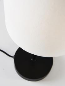Klassieke nachtlampen Seth, 2 stuks, Lampenkap: textiel, Lampvoet: gelakt metaal, Wit, zwart, Ø 15 x H 45 cm