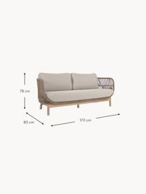 Tuin loungebank (2-zits) Catalina van acaciahout, Bekleding: 100 % polyester, Frame: Acaciahout, FSC-gecertifi, Corduroy beige, acaciahout, B 170 x D 80 cm