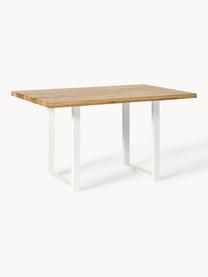 Table en bois de chêne Oliver, tailles variées, Bois de chêne, blanc, larg. 140 x prof. 90 cm