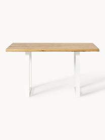 Table en chêne Oliver, tailles variées, Bois de chêne, blanc, larg. 140 x prof. 90 cm