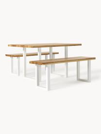 Table en chêne Oliver, tailles variées, Bois de chêne, blanc, larg. 140 x prof. 90 cm