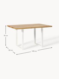 Jídelní stůl z dubového dřeva Oliver, různé velikosti, Olejované dubové dřevo, bílá, Š 140 cm, H 90 cm