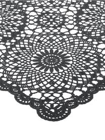 Tovaglia di plastica effetto all'uncinetto Crochet, Materiale sintetico (PVC), Nero, Per 8-10 persone (Larg.150 x Lung. 264 cm)