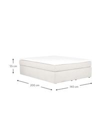 Boxspringbett Enya, Matratze: 5-Zonen-Taschenfederkern, Webstoff Greige, B 180 x L 200 cm, Härtegrad H3