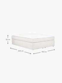 Cama continental Enya, Patas: plástico Este producto es, Tejido greige, An 180 x L 200 cm, dureza H3