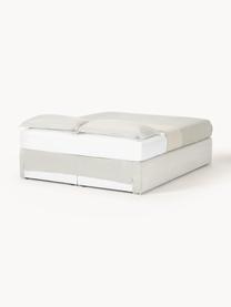 Łóżko kontynentalne Enya, Nogi: tworzywo sztuczne Ten pro, Greige tkanina, S 180 x D 200 cm, stopień twardości H3