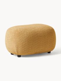 Pouf in teddy-bouclé Alba, Rivestimento: 100% poliestere (teddy bo, Teddy bouclé ocra, Larg. 70 x Alt. 42 cm, curvatura a sinistra