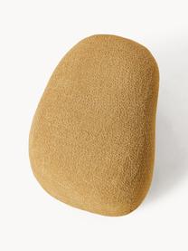 Hocker Alba aus Teddy-Bouclé, Bezug: 100 % Polyester (Teddy-Bo, Teddy-Bouclé Ocker, B 70 x H 42 cm, gebogen links