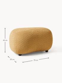 Pouf in teddy-bouclé Alba, Rivestimento: 100% poliestere (teddy bo, Teddy bouclé ocra, Larg. 70 x Alt. 42 cm, curvatura a sinistra