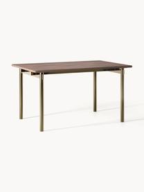 Jedálenský stôl Mavi, Akáciové drevo, odtiene zlatej, Š 140 x D 90 cm