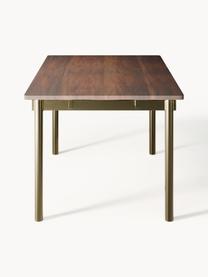 Esstisch Mavi, in verschiedenen Größen, Tischplatte: Akazienholz, geölt, Beine: Metall, beschichtet, Akazienholz, Goldfarben, B 140 x T 90 cm