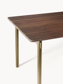 Mesa de comedor Mavi, tamaños diferentes, Tablero: madera de acacia, aceitad, Patas: metal recubierto, Madera de acacia, dorado, An 140 x F 90 cm