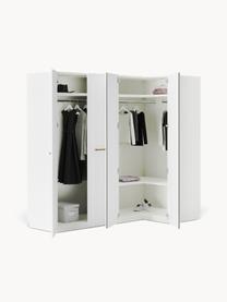 Modulaire hoekkast Charlotte, 215 cm breed, diverse varianten, Frame: met melamine beklede spaa, Wit, Basic Interior, B 215 x H 200 cm, met hoekmodule