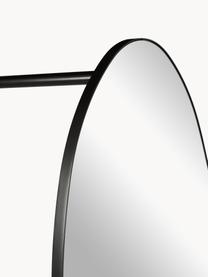 Wandspiegel Ophelia mit Kleiderstange und Ablage, Rahmen: Metall, pulverbeschichtet, Rückseite: Mitteldichte Holzfaserpla, Spiegelfläche: Spiegelglas, Schwarz, B 61 x H 190 cm