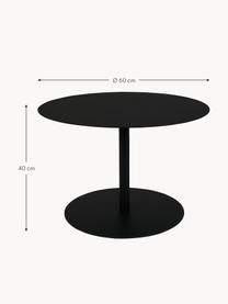 Okrúhly kovový pomocný stolík Snow, Kov s práškovým náterom, Čierna, Ø 60 cm