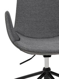 Chaise de bureau pivotante rembourrée, à hauteur réglable Yolanda, Gris, noir