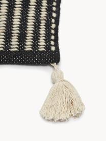 Ručne tkaný vlnený koberec so strapcami Rue, 50 %  vlna, 50 % bavlna 

V prvých týždňoch používania môžu vlnené koberce uvoľňovať vlákna, tento jav po čase zmizne, Béžová, čierna, Š 80 x D 150 cm (veľkosť XS)