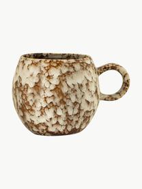 Handgemachte Tasse Paula mit Glasur, Steingut, Hellbeige, Braun, Ø 9 x H 8 cm, 250 ml