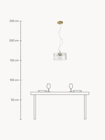 Závěsné svítidlo ze skla Emmi, Zlatá, transparentní, Ø 35 cm, V 17 cm