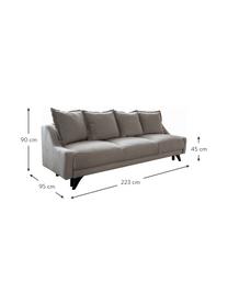 Sofa rozkładana z aksamitu Royal (3-osobowa), Beżowy, S 223 x G 95 cm