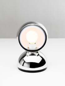Kleine verstelbare tafellamp Eclisse, Lampenkap: polycarbonaat, technopoly, Frame: gecoat staal, Zilverkleurig, Ø 12 x H 18 cm