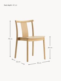 Holzstuhl Merkur aus Eichenholz, Eichenholz, Sperrholz, Eichenholz, B 46 x T 52 cm