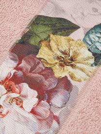 Handtuch Fleur in verschiedenen Grössen, mit Blumen-Bordüre, 97% Baumwolle, 3% Polyester, Rosa, Mehrfarbig, Handtuch, B 60 x L 110 cm