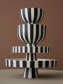 Ručne vyrobená dekoratívna miska Toppu, V 13 cm, Kamenina, Lomená biela, čierna, Ø 15 x V 13