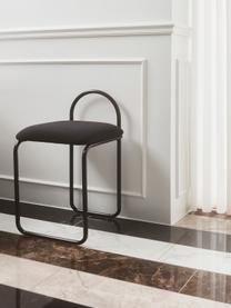 Chaise en métal Angui, Tissu noir, larg. 37 x prof. 39 cm