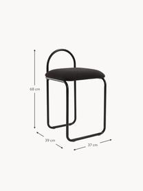 Silla de metal Angui, Tapizado: 100% poliéster, Estructura: acero recubierto, Tejido negro, An 37 x F 39 cm